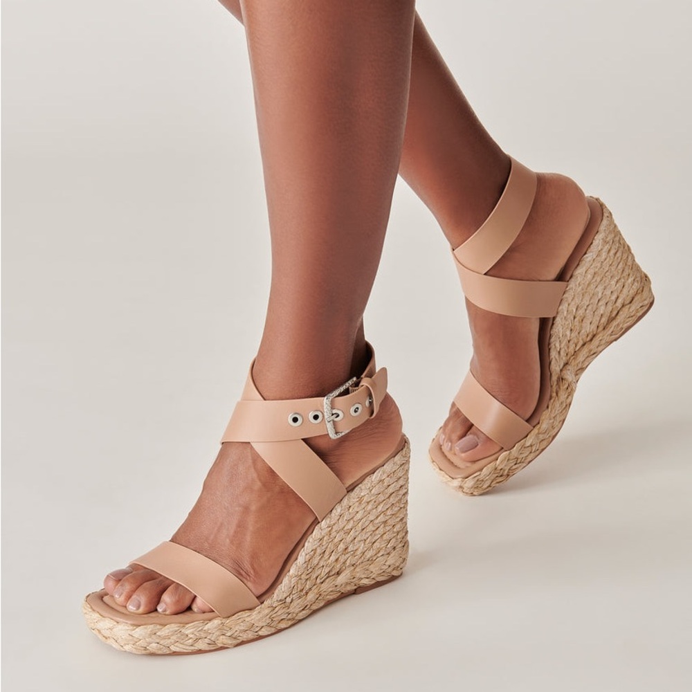 Dolce Vita Aldona Braided Raffia Ankle Strap Wedge Sandal Belgium Sweet - Picture 15 of 15